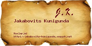 Jakabovits Kunigunda névjegykártya
