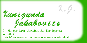 kunigunda jakabovits business card